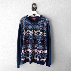 Men’s XL Light Up Christmas Sweater Blinking Santa Reindeer Holiday Party